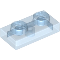 Lego destička 1x2, průhledná středně modrá (6121436, 6240226)